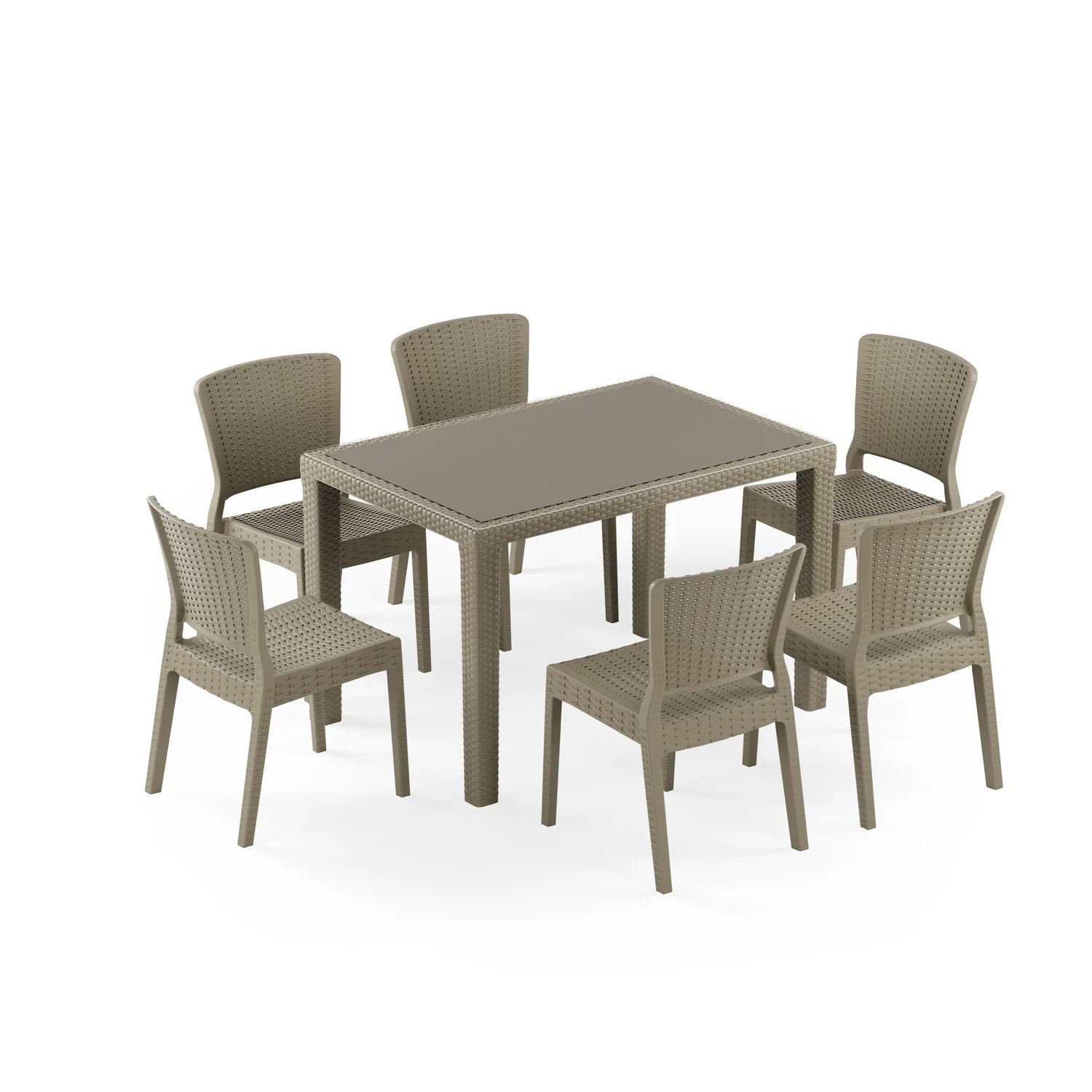 Antares Camlı 80x120 & Antares Sandalye | 6 Kişilik