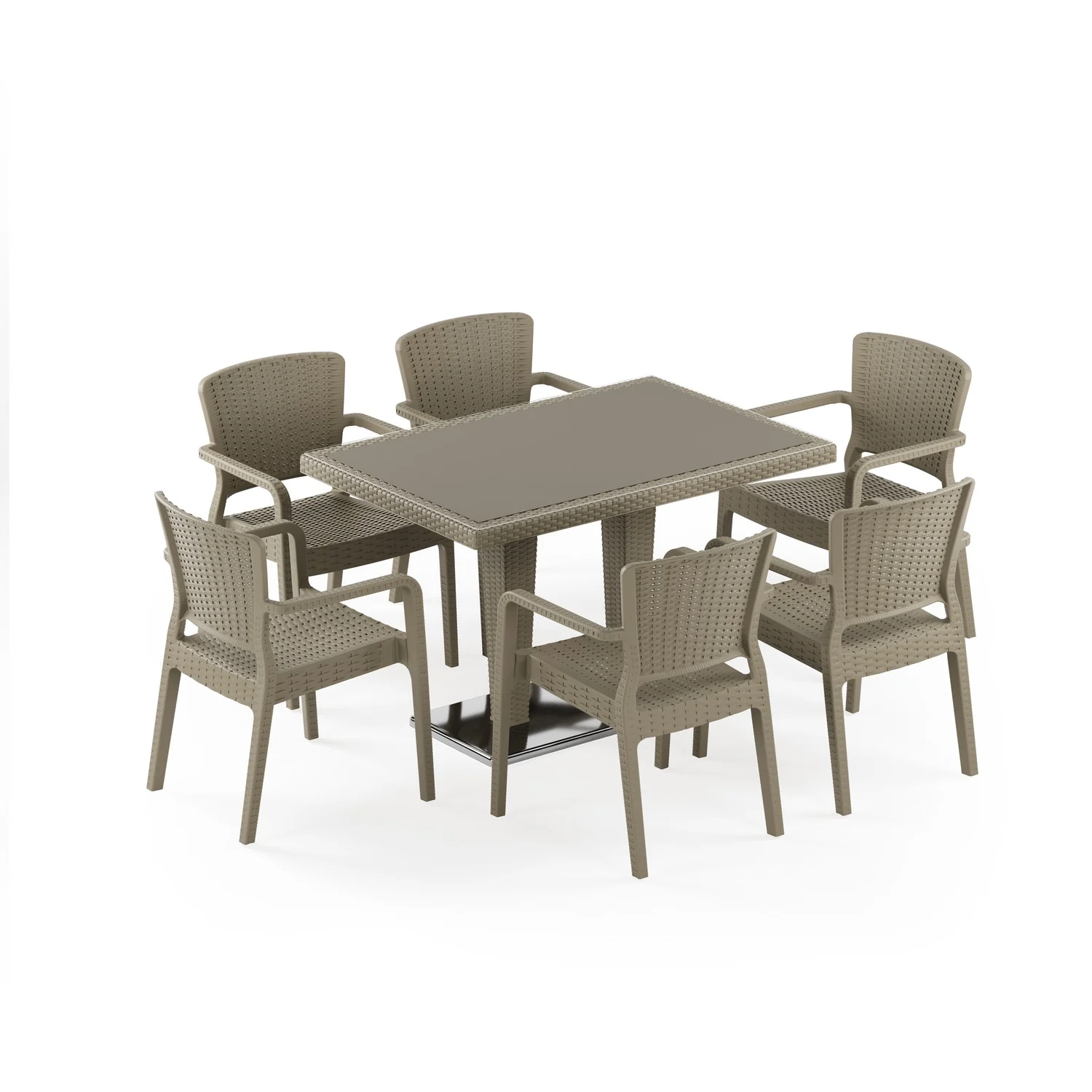 Antares Krom Ayak Camlı 80x120 & Antares Koltuk | 6 Kişilik