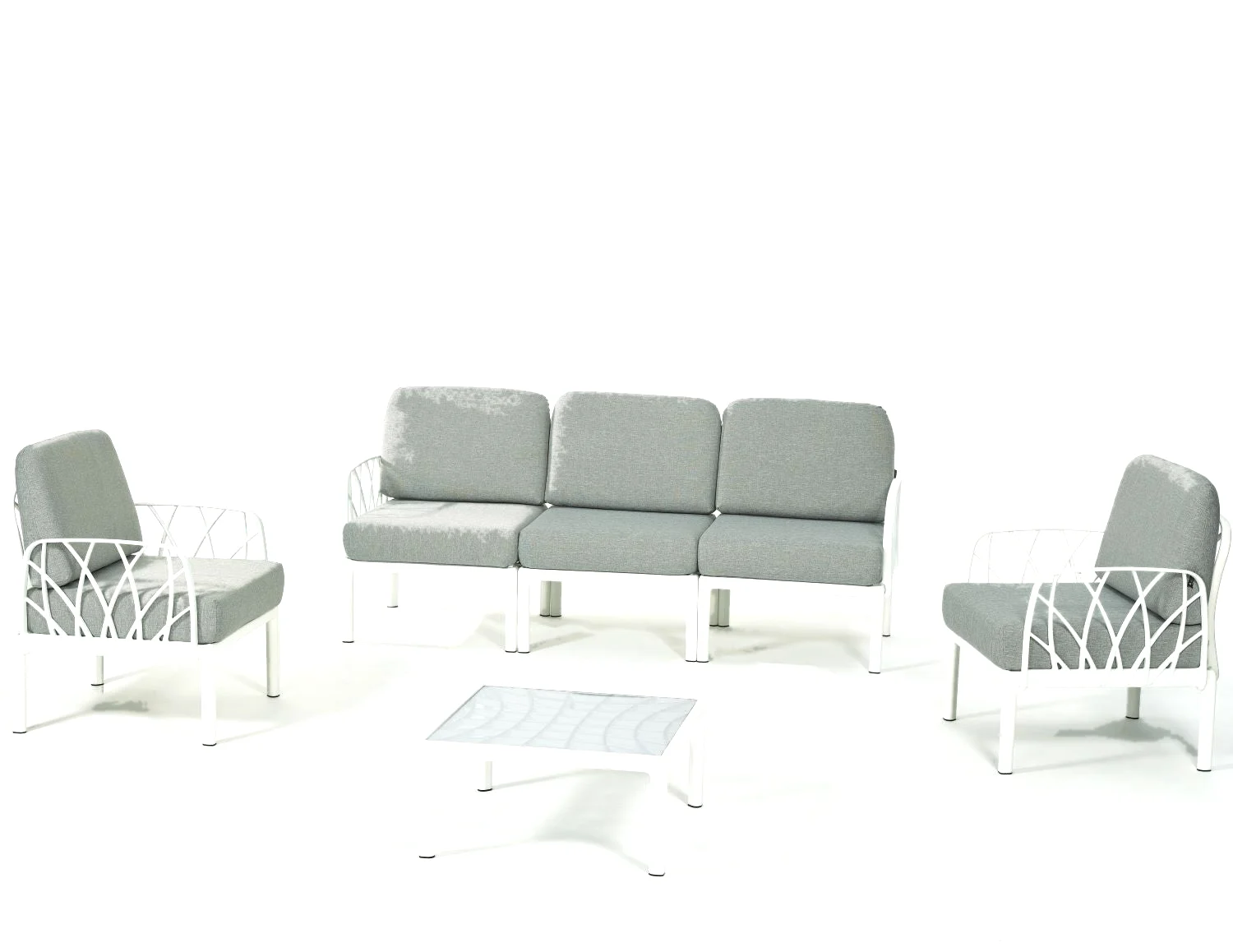 Garda Sofa Set 3+1+1 + Camlı Orta Sehpa