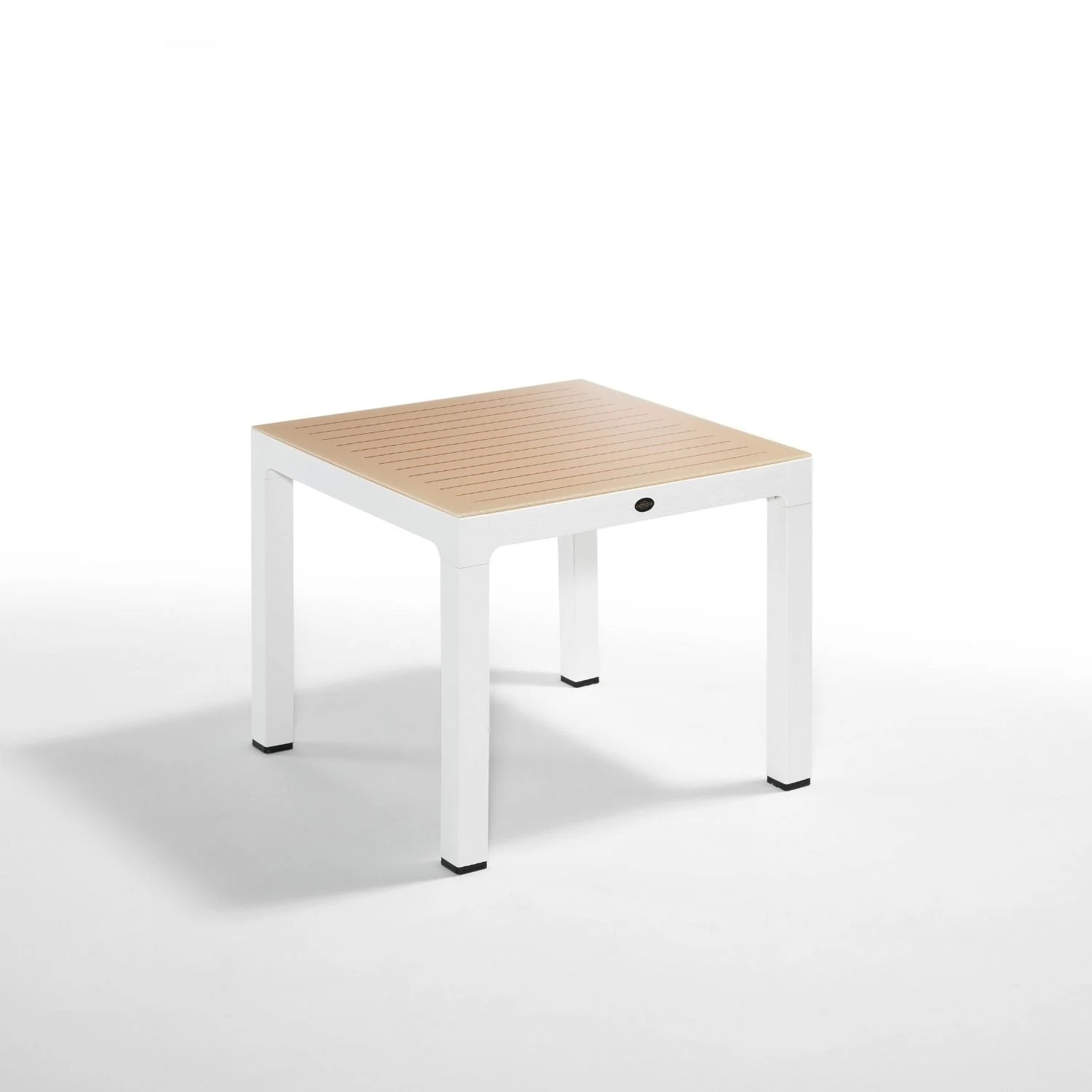 Wood Masa 90×90 Çizgili Camlı