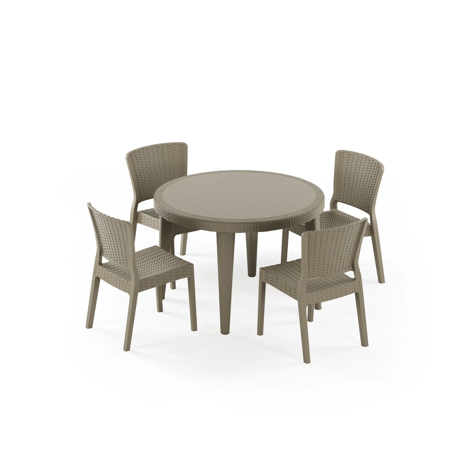 Osaka Rattan Ø110 & Antares Sandalye | 4 Kişilik