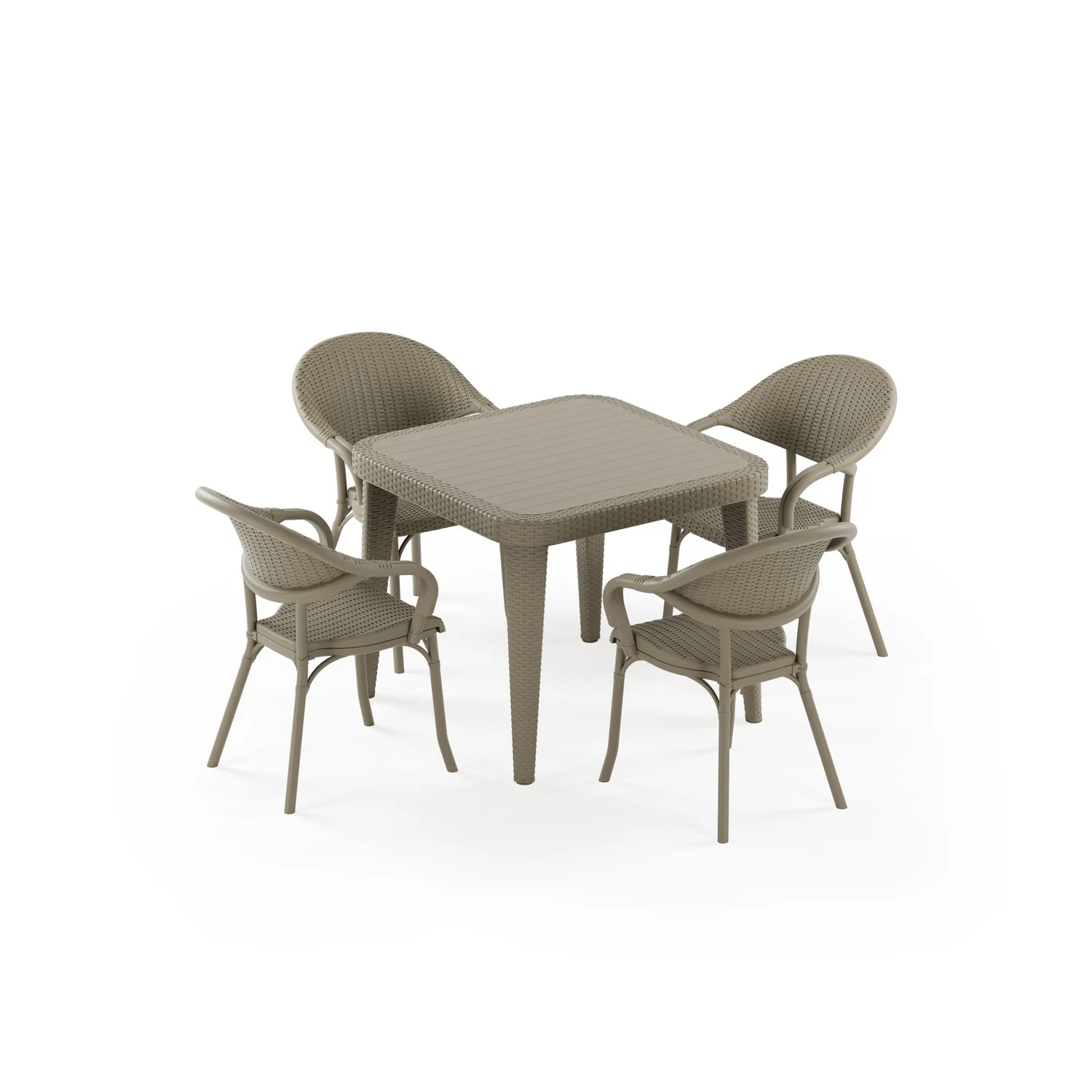 Osaka Rattan 90x90 & Flash-R Koltuk | 4 Kişilik