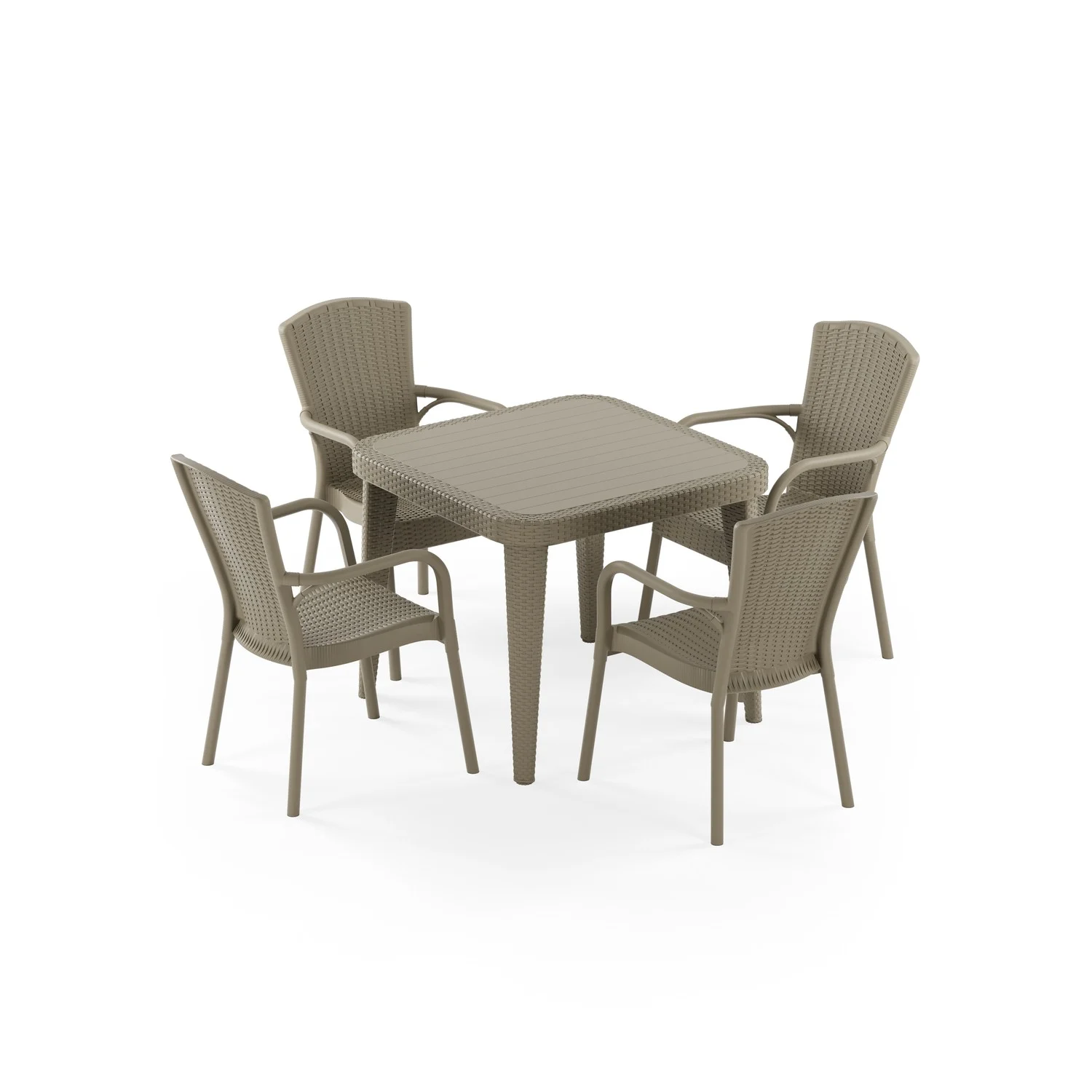 Osaka Rattan 90x90 & Royal Sandalye | 4 Kişilik