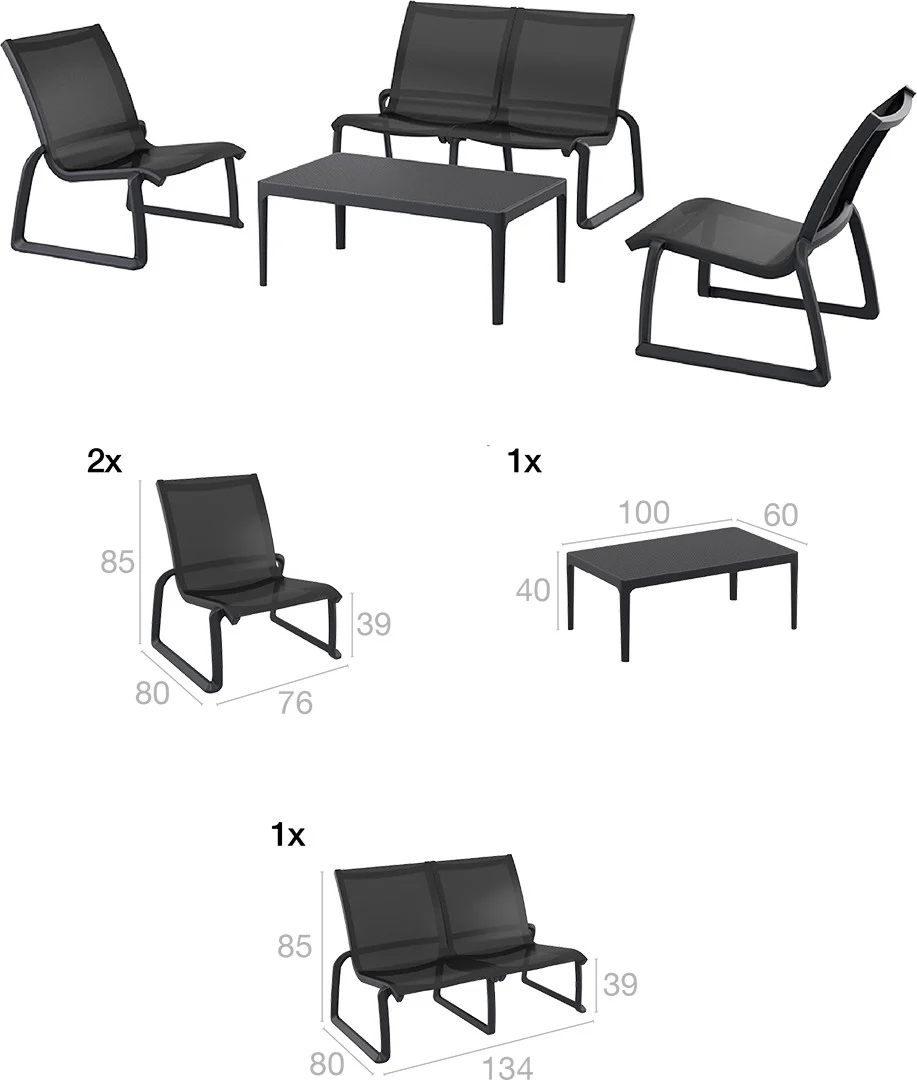 Pacific Lounge Set (Kolçaksız)